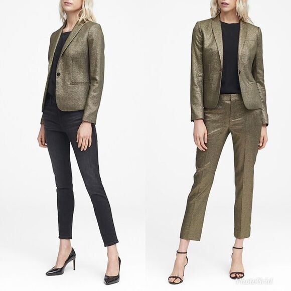 Banana Republic Gold CLASSIC FIT METALLIC BLAZER - Picture 2 of 10